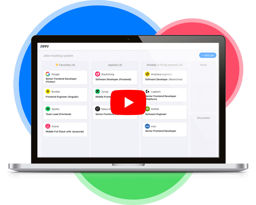 Job tracking dashboard