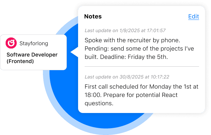 Save notes interface